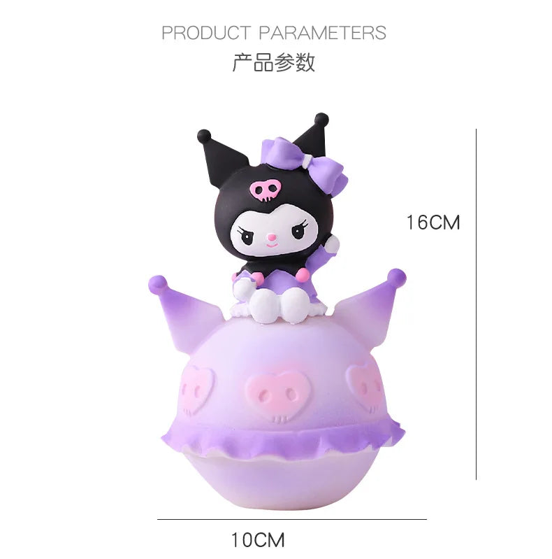 Sanrio Kuromi Cinnamonroll Moon Veilleuse LED Kawaii 3D Dessin Animé Ornement Mignon Beauté Chambre Veilleuse Lampe De Chevet Décor