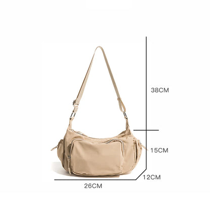 Sacs à bandoulière décontractés en nylon pour femmes, sac à bandoulière à poches multiples de créateur, sac simple sous les bras, Hobos, petits sacs à main pour téléphone 2-24