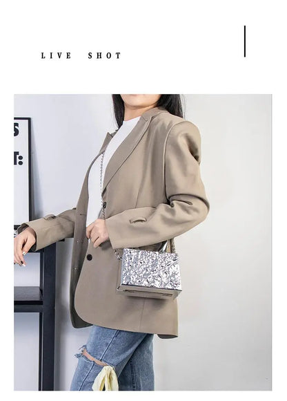 Bolso de mano tipo caja de acrílico para mujer, moda 2023, con patrón de grietas de hielo, bolso de hombro tipo caja tipo bandolera para mujer