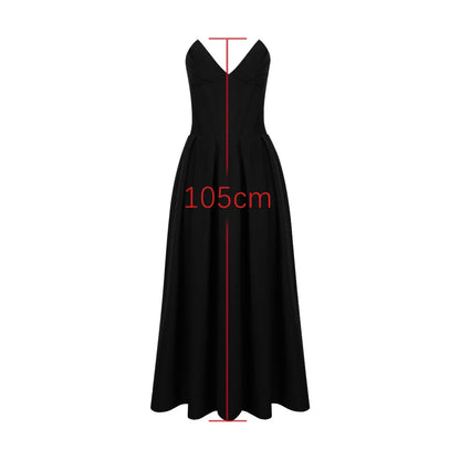 Robe de mariée élégante noire Suninheart Robe corset sexy sans bretelles Robe mi-longue de fête de Noël pour femmes Vêtements 2023