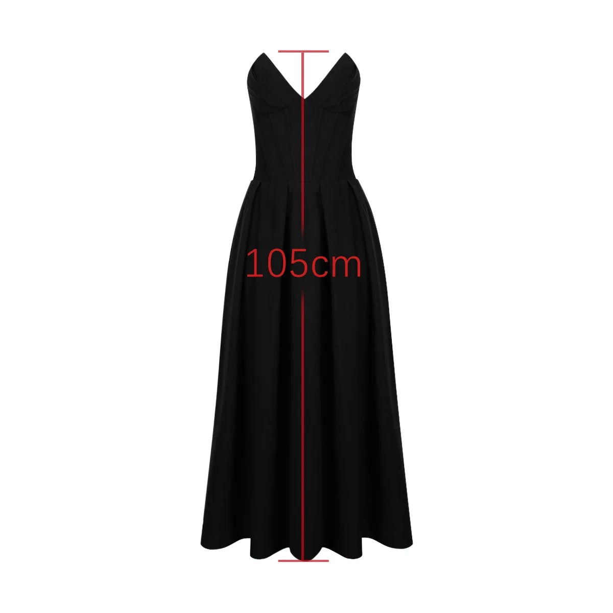 Suninheart - Vestido elegante negro para bodas y eventos, vestido sexy sin tirantes con corsé, vestidos de fiesta de Navidad a media pierna para mujer, ropa 2023