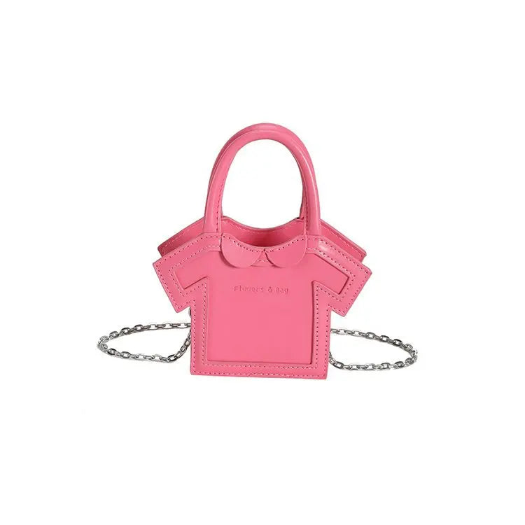 Bolso de hombro pequeño para mujer, bolso con forma de ropa para niñas, mini bolso cruzado con cadena estilo camiseta, bolso portátil de verano para teléfono