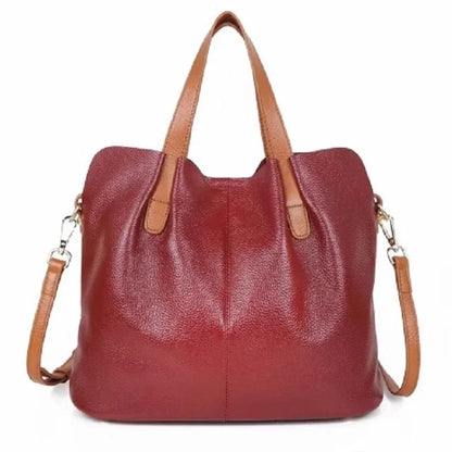 Bolsos de mujer de cuero genuino, bolsos de viaje de moda, bolsos de mano de color sólido, bolsos de mensajero de diseñador de lujo, bolsos de hombro para mujer