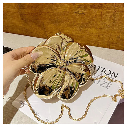 Acrylic Bag For Women Flower Shoulder Bag Fashion Chain Box Crossbody Bag