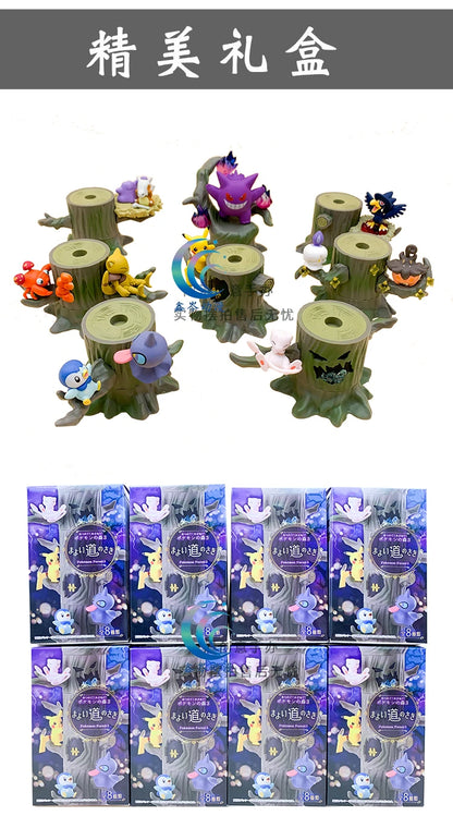 Figurine Pokémon en forme de souche d'arbre, jouet d'Halloween, Gengar, monstre de poche, Pikachu, forêt, figurine d'action, modèle animé, jouet pour enfant, cadeau