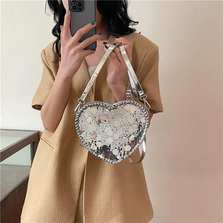 New sequin love bag for women new personalized and creative spicy girl crossbody bag