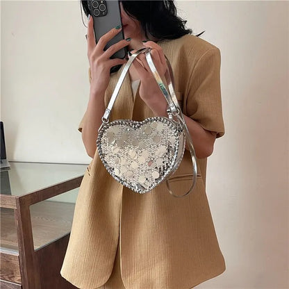 New sequin love bag for women new personalized and creative spicy girl crossbody bag