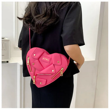 Motorcycle Style Clothes Shape Crossbody Bag Spice Girl Style Shoulder Bag Women Heart Shape Handbag Love Messenger Bag