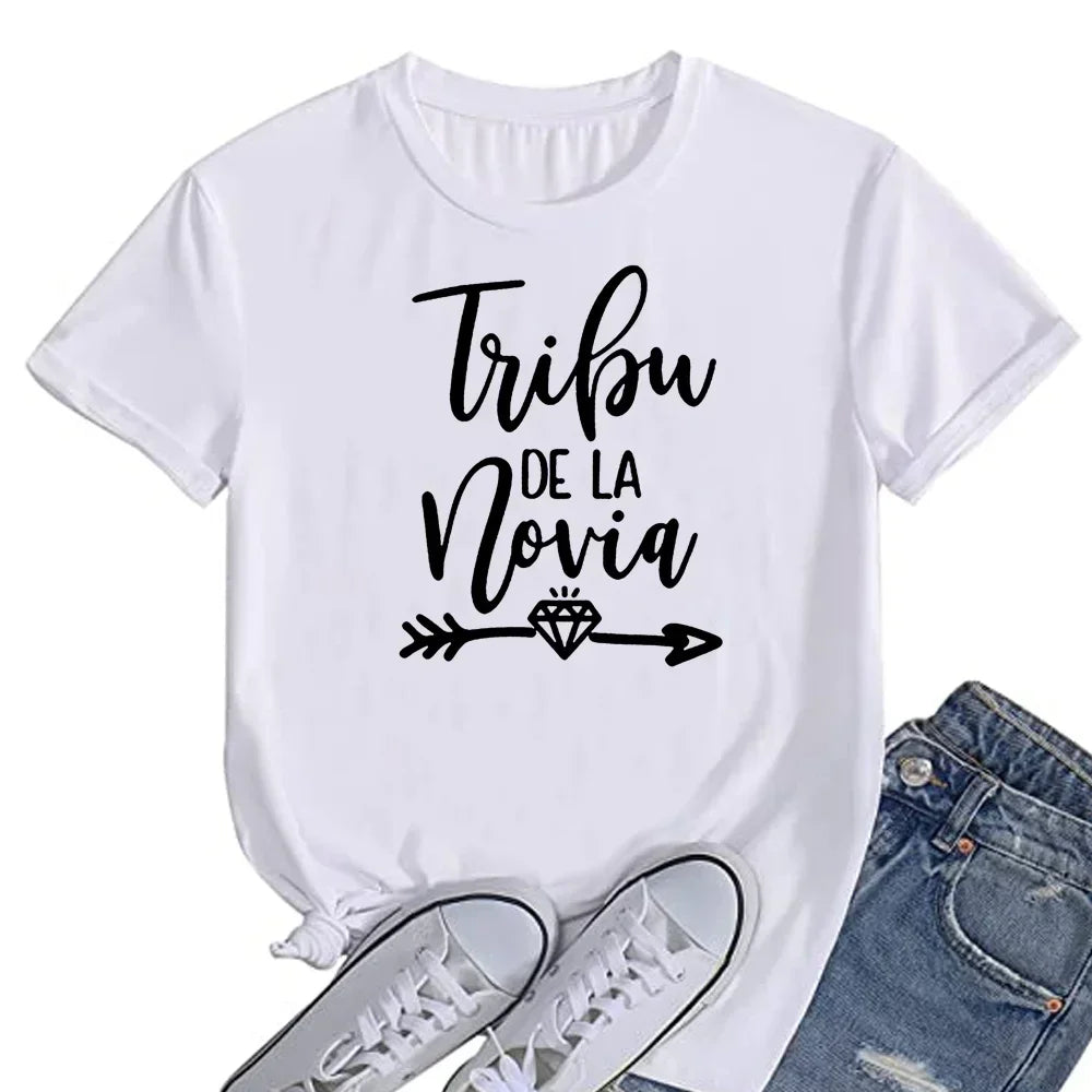 Camiseta de mujer La Novia España con inscripciones para despedida de soltera, despedida de soltera, para mujer, T45