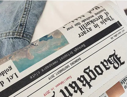 Newspapers modeling day clutch bags letter envelope bag casual shoulder bag purse evening bags with clothing wallet