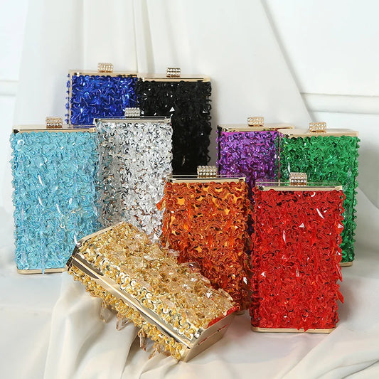 New Vintage Handmade Beaded Embroidered Shoulder Bag Women Beaded Evening Bag Small Square Dinner Bag