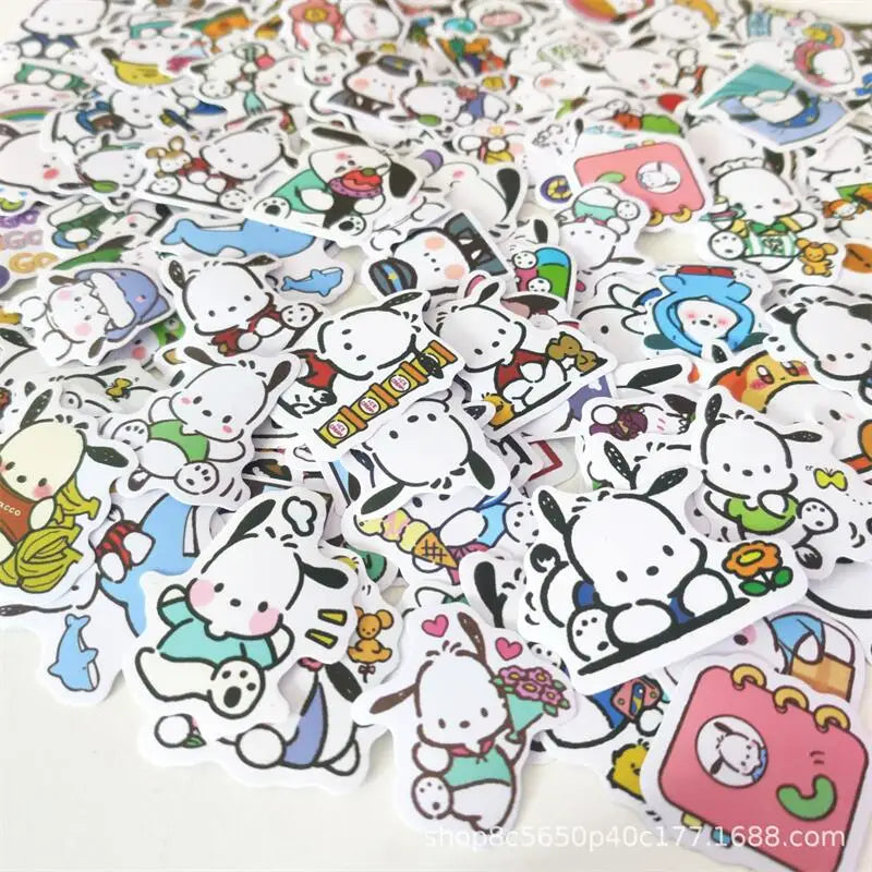 63Pcs Sanrio Hello Kitty Kuromi Cinnamoroll Pochacco Stickers for Kids Girls DIY Laptop Phone Diary Cute Cartoon Sanrio Sticker