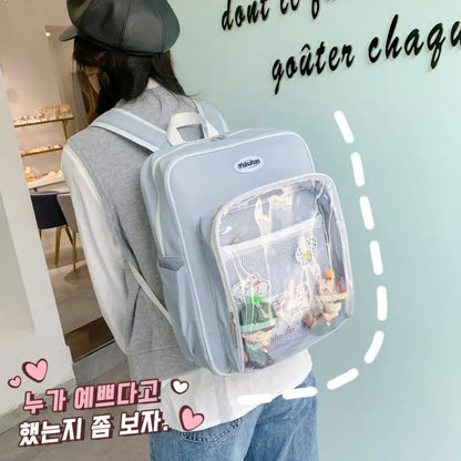 Mochilas japonesas para chicas de secundaria, bolsos transparentes, mochilas para mujer, mochilas femeninas, mochilas JK, mochilas escolares para chicas adolescentes