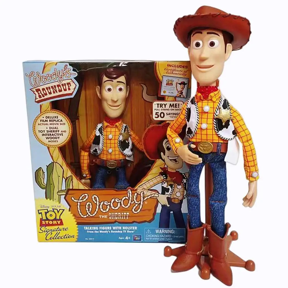 Figuras de acción parlantes de Disney Pixar Toy Story 4 Woody Jessie Buzz Lightyear, modelo de cuerpo de tela, colección limitada, juguetes de regalo