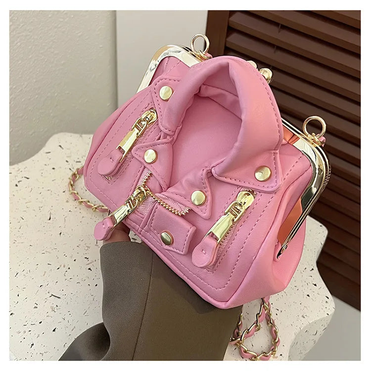 Luxury Designer Women Bag High Quality PU Leather Shoulder Bag Fashion Mini Clothe Shape Crossbody Bag Trendy Personality Purses