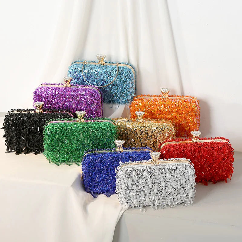 Fashion Handmade Beaded Evening Bag Women Pures  Handbag Celebrity Dress Dinner Bag Women's Banquet Dinner Bag