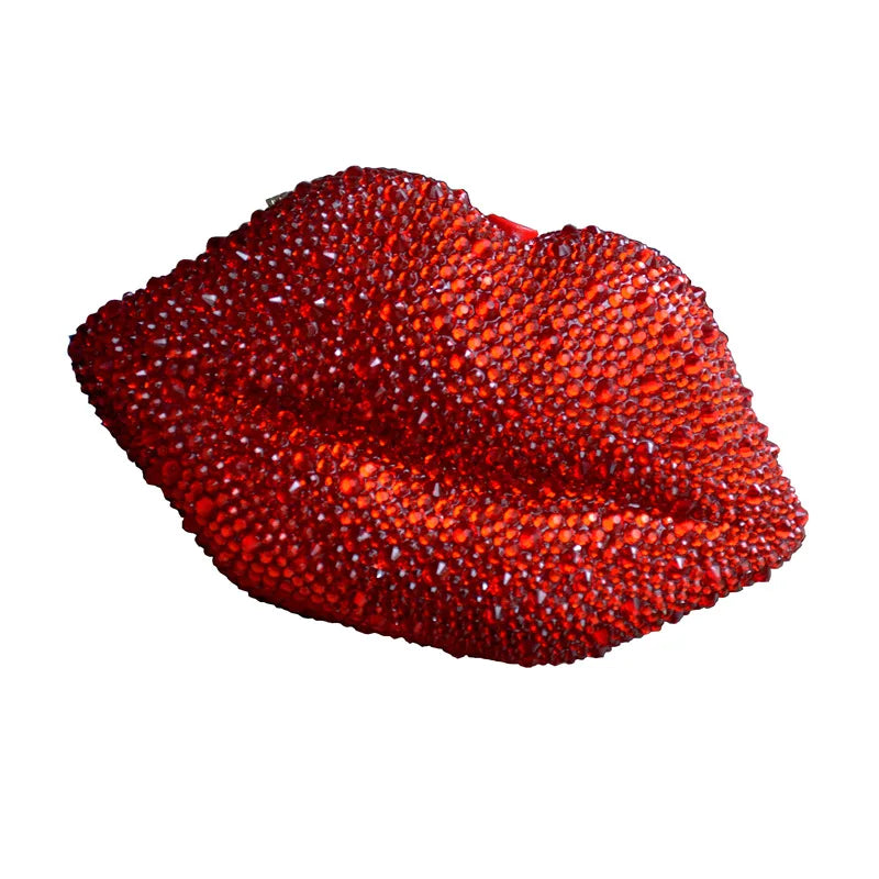 Women Red Lips Clutch Bag High Quality Ladies Acrylic Chain Shoulder Bag Bolsa Evening Bag Lips Shape Purse