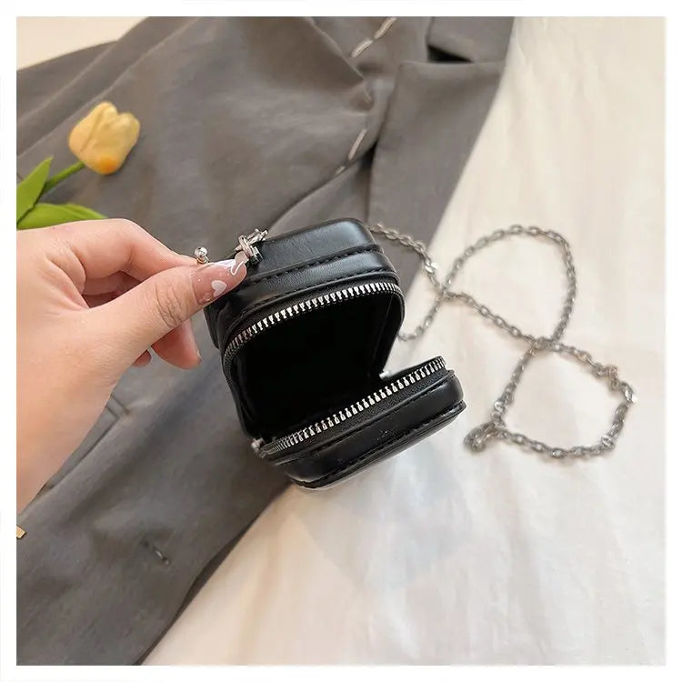 Lindo bolso de hombro para niñas, divertido bolso estilo teléfono móvil, moderno bolso bandolera de un solo hombro con cadena digital y estampado para mujer