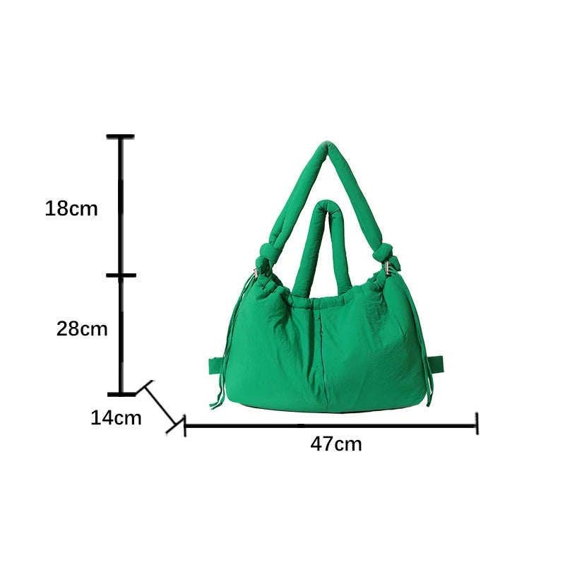 Fashion Large Capacity Puffer Tote Bag Designer Padded Women Handbag Nylon Knotted Strap Shoulder Crossbody Bag Big Shopper Bags