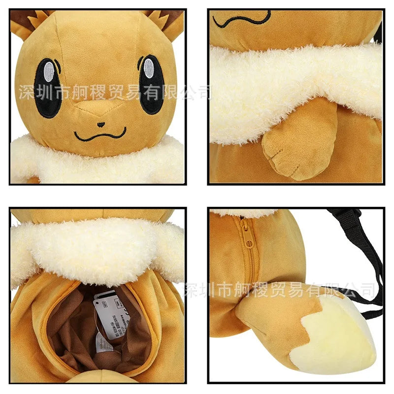 Sac à dos Pokémon en peluche Snorlax Eevee Mimikyu Mewtwo Gengar Kawaii Sac souple Cartable Cadeau fête des enfants