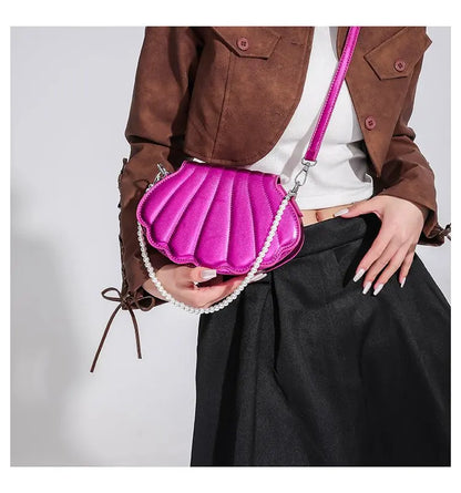 Bolso de mujer, moderno, ligero, de lujo, de piel sintética, tipo mensajero, pequeño, con perlas, portátil