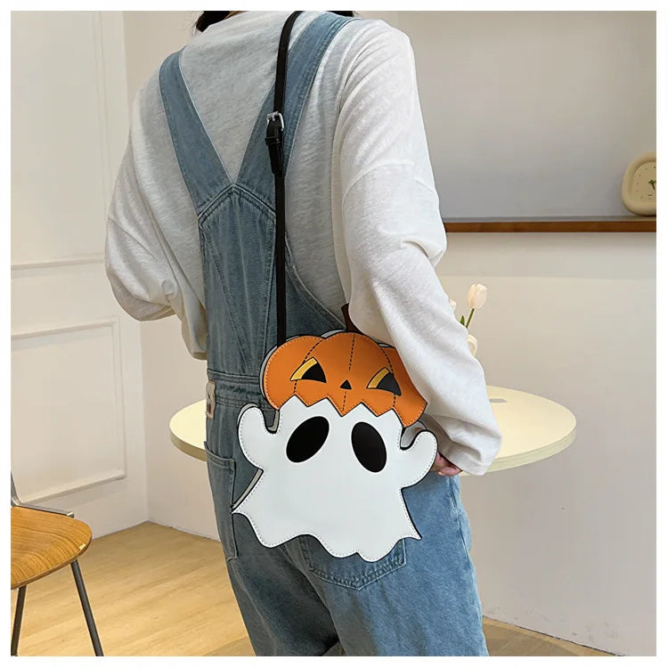 Sac à bandoulière en forme de citrouille d'Halloween drôle sac à main portefeuille décontracté sac à bandoulière de dessin animé