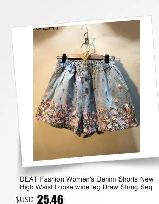 DEAT Fashion Women's Skirt Wasit Button Spliced Two Through Style Solid Color Denim Mini Skirts Female Summer 2024 New 17A9335