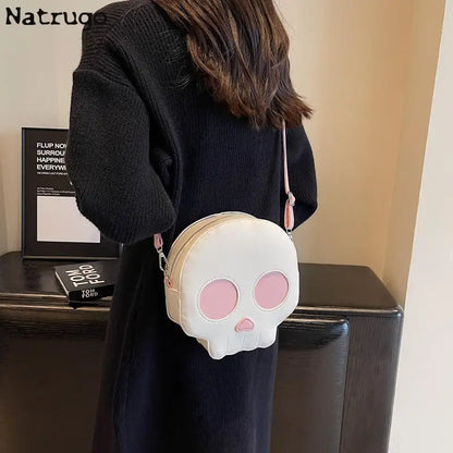 Halloween Gift Bag Women Funny Ghost Shoulder Bag Black White Funny Cute Handbags Chic Ins Crossbody Shopper Bag