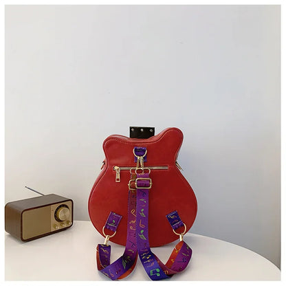 Sac de guitare 2024 Nouveau sac à bandoulière à rivets de mode coréenne Sac à dos populaire pour femmes Instagram