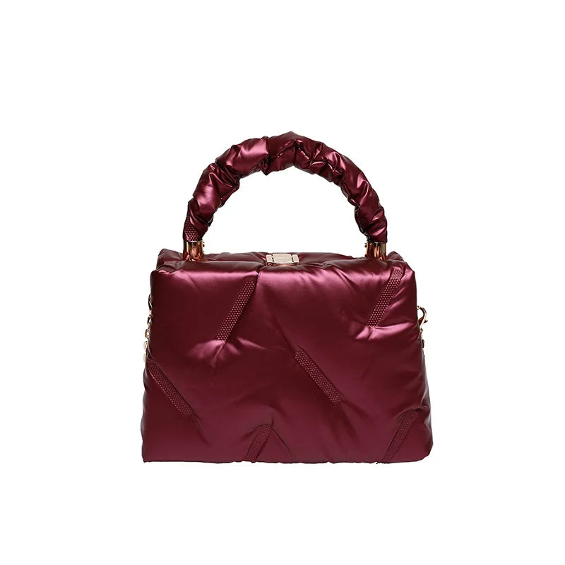 Bolso de hombro con forma de caja de moda de invierno, bolso cruzado para mujer