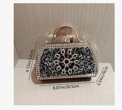 Bolso de noche de lujo para mujer, bolso de mano brillante con diamantes de imitación, bolso de banquete, bolso de mano de alta calidad