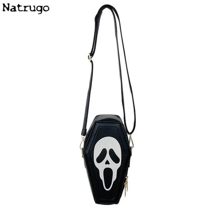 Bolso bandolera con forma de ataúd de fantasma de Halloween, con calavera gótica, divertido bolso de hombro para mujer