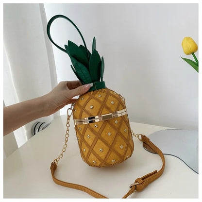 Bolsos con forma de piña para mujer, bolsos de mano para mujer, bolsos de hombro tipo mensajero, bolsos de lujo, bolsos de diseñador para mujer