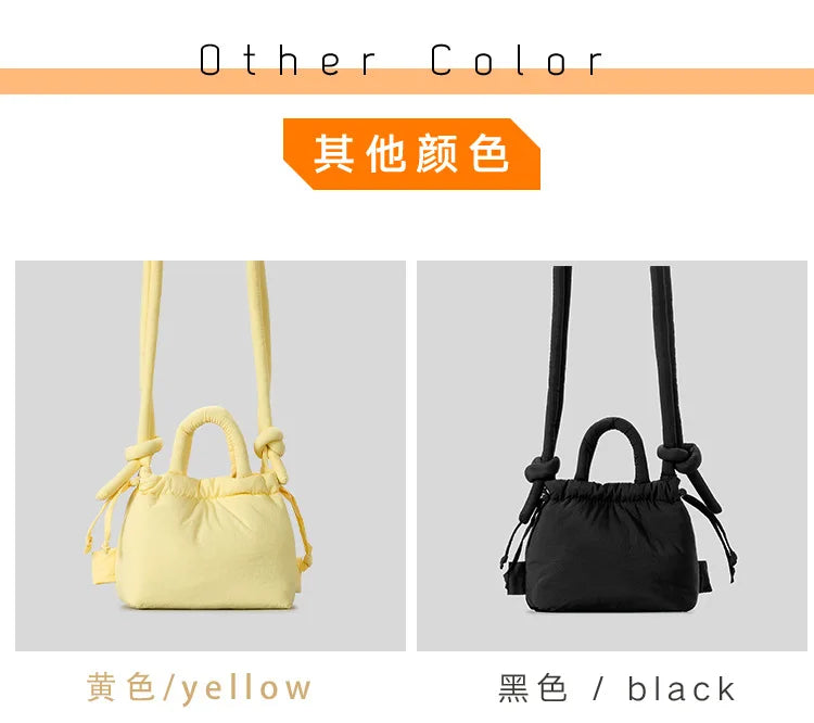 Fashion Small Puffer Tote Bag Designer Padded Women Shoulder Bags Nylon Down Cotton Crossbody Bag Mini Lady Handbags 2024