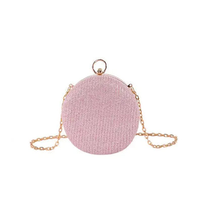 Bolso de mujer, moderno, redondo, con diamantes de imitación, para hombro, bolso cruzado con cadena pequeña para mujer