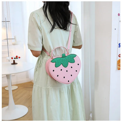 Cute Strawberry Bag For Women Funny Fruit Shape Handbag Women's Small Shoulder Bag Crossbody Bag