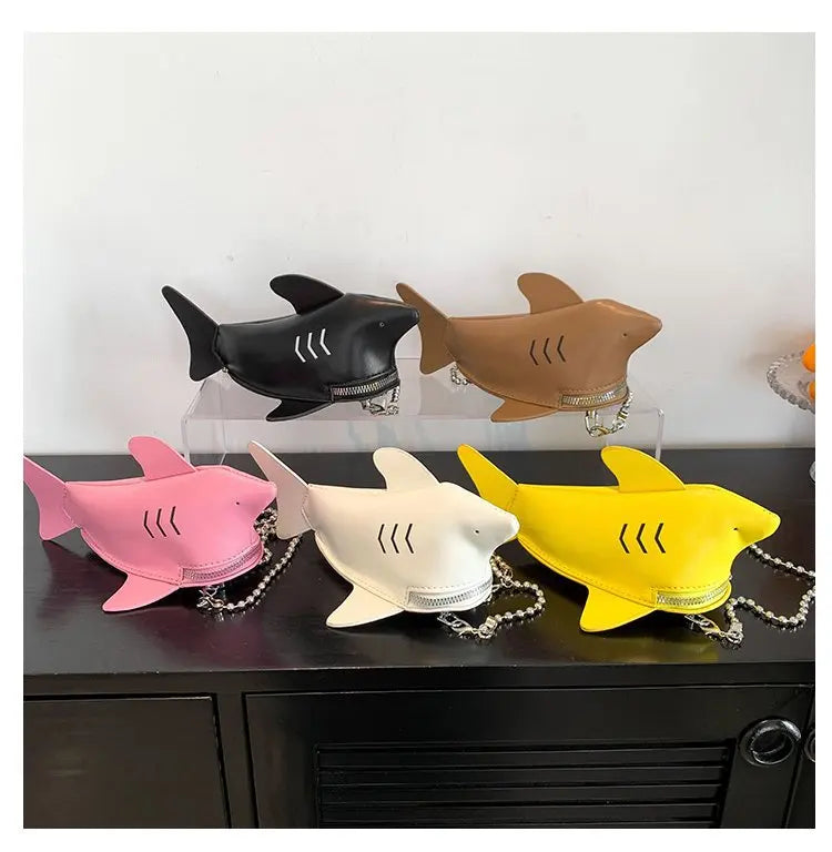 Cute 3D Animal Shark Cross Body Bags Womens Unique Adorable Cute Clutch Purse Bags