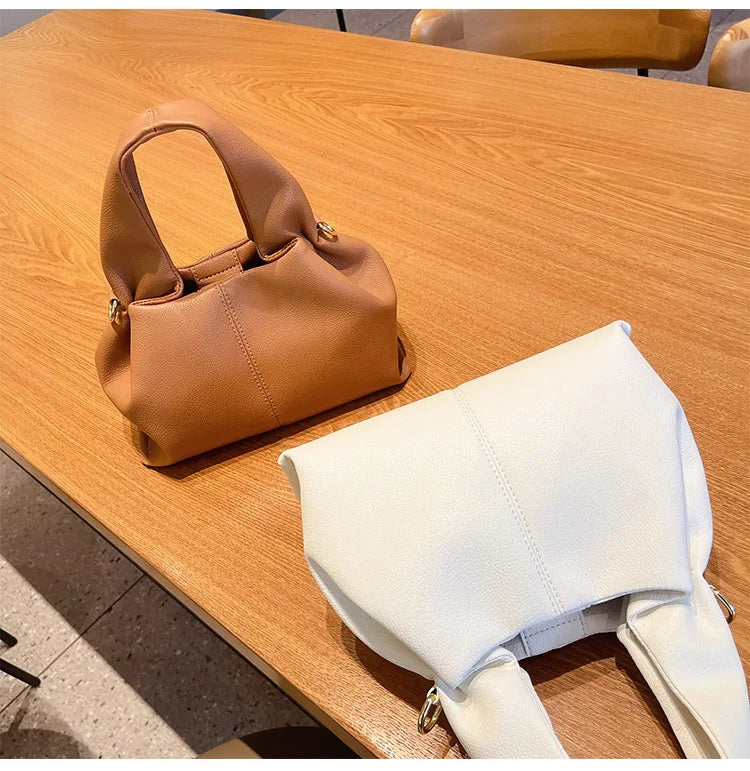 Bolsos de mano de moda con diseño de caja fruncida para mujer, bolsos de hombro tipo caja francesa de diseñador, bolsos cruzados de cuero sintético mate de lujo, bolsos de mano sencillos para mujer