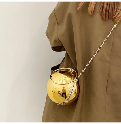 New Acrylic Chain Shoulder Bag Women Handbag Fashion Ball Shape Crossbody Bag Evening Bag