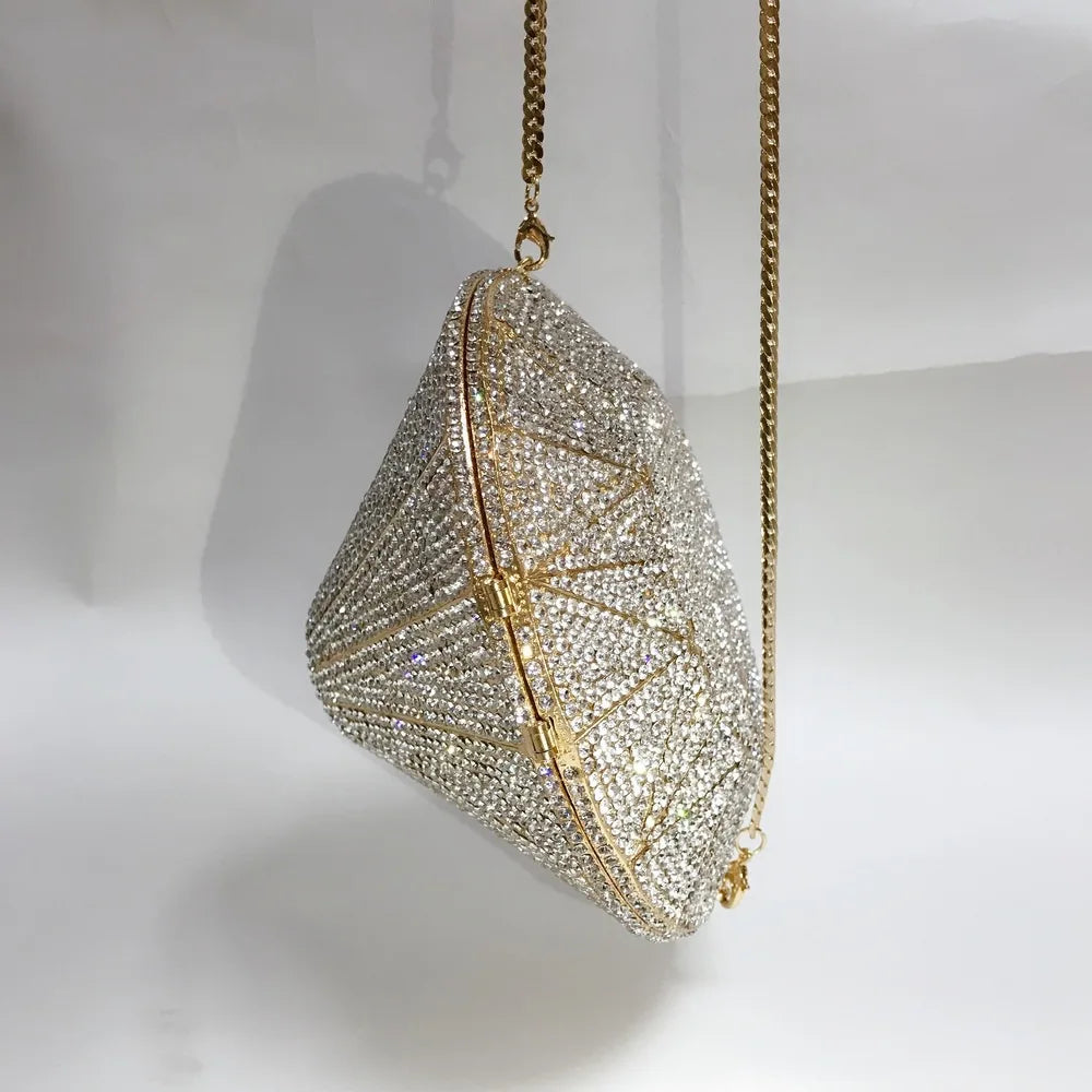 Monedero con cristales brillantes y diamantes de imitación para mujer, bolso de mano brillante, bolso cruzado para boda, fiesta de graduación