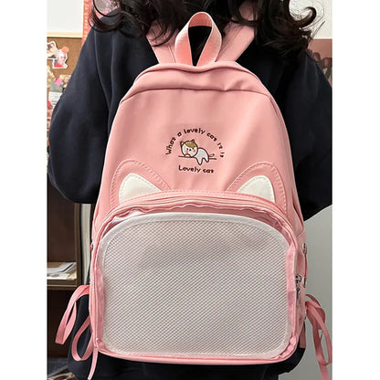 Sac à dos japonais Kawaii Itabag pour poupée de 20 cm, cartable pour étudiante, sac à dos avec oreilles de chat pour femme, jolis sacs à dos Mochilas Mujeres