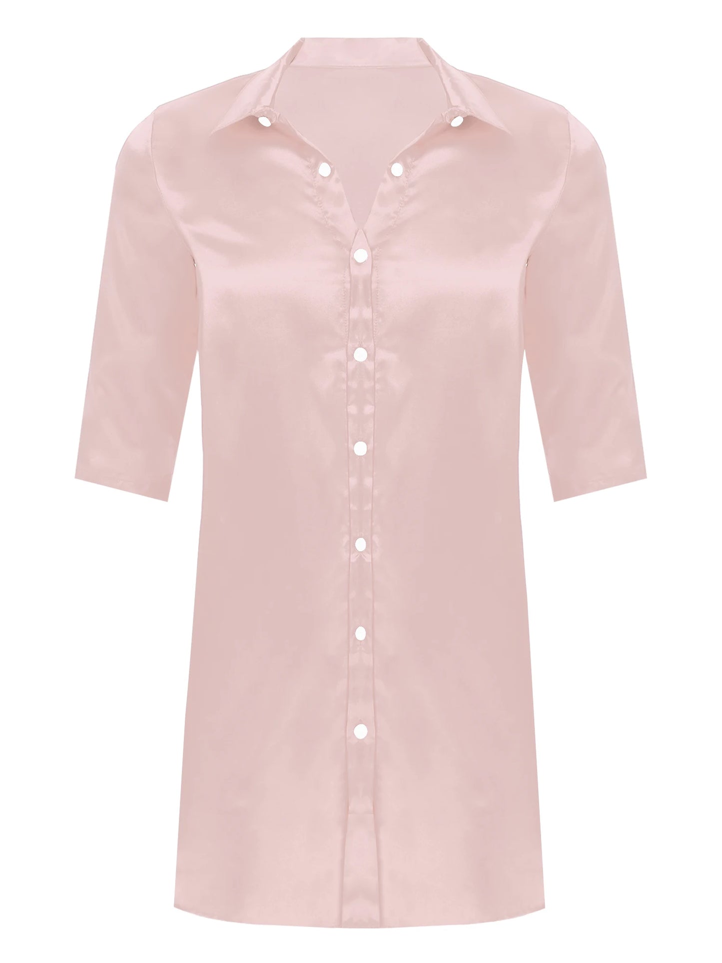 Chemise en satin de soie pour homme Sissy, couleur unie, longue robe portefeuille, peignoir, kimono, chemise de nuit, pyjama, vêtements de nuit, vêtements de détente