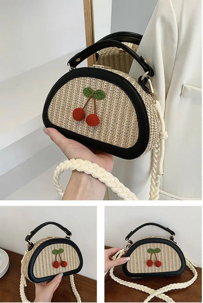 Fashion Summer straw bag Women Handbags Designer Wicker Woven Bag Tote beach bag PU 2022 Summer New Flap Crossbody Bag