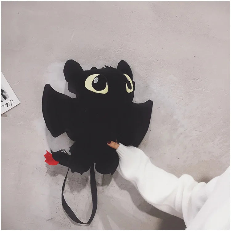 Bolso de peluche negro, bolso de hombro, bolso de mensajero con diseño de muñeca de dibujos animados, bolso cruzado de animé kawaii, bolso de mano informal de moda para niñas