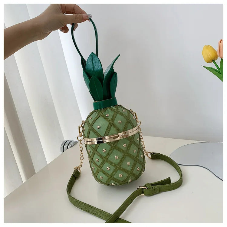 Bolsos con forma de piña para mujer, bolsos de mano para mujer, bolsos de hombro tipo mensajero, bolsos de lujo, bolsos de diseñador para mujer