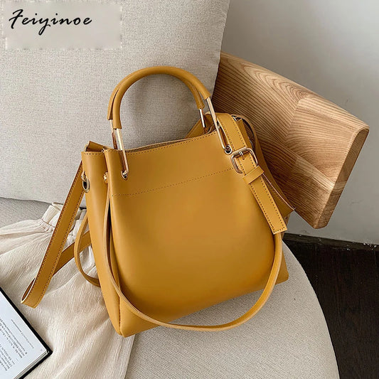 Bolso de mano de piel suave para mujer, bolso de hombro de alta calidad para mujer, bolso de mano tipo cubo, bolsos de moda para mujer, novedad de 2024