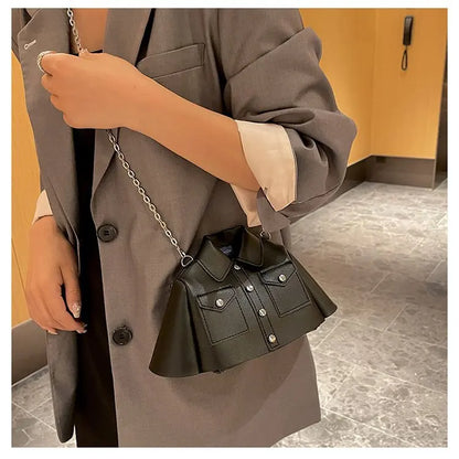 Bolso de mujer 2023, bolso de hombro con forma de ropa creativa, bolso cruzado con cadena pequeña para mujer, lindo bolso de mano