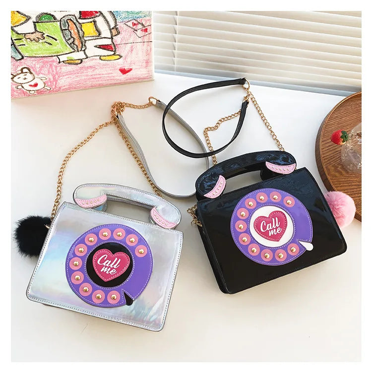 Phone Shape Luxury Shoulder Bag New Creative Women Mini Phone Purses Messenger Pack Candy Colors Bags Laser Holographic