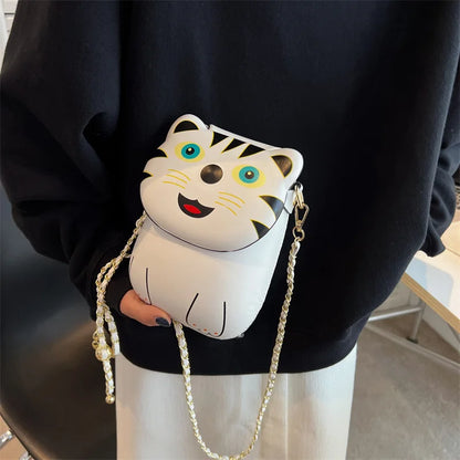 Cartoon Small Bag 2022 Summer New Fashion Printing Cute Funny Cat Style Single Shoulder Messenger Mobile Phone Bag