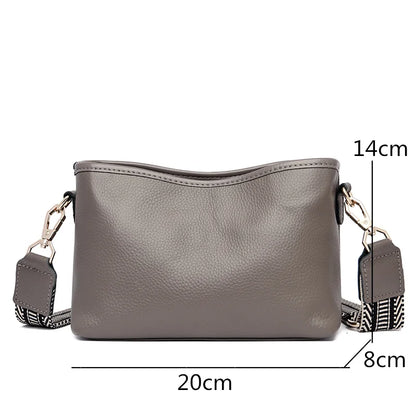 Sac à bandoulière en cuir véritable pour femme, sac à main de luxe en forme de vache, couleur unie, 2024